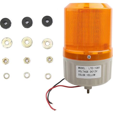 12V DC Blinkende Drehwarnleuchte Alarmlampe Fabrikbau Gelb