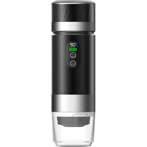 Cafetière portable avec affichage numérique et pression de 20 bars – Préparation à chaud et à froid, compatible avec le café moulu et les capsules (1/5)