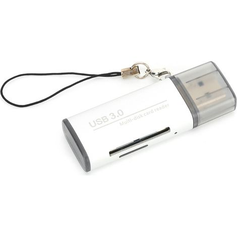 Lettore di schede USB 2.0 compatto, strumento di trasferimento file ad alta velocità plug-in, dispositivo multifunzionale leggero, adattatore portatile per schede di memoria con interfacce multiple.