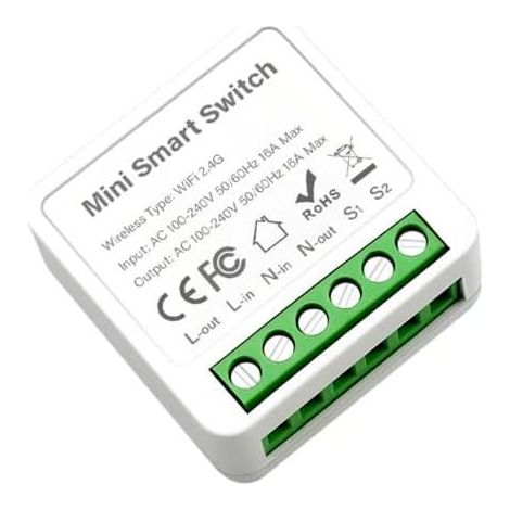 Interruptor WiFi inteligente mini TUYA, interruptor WiFi de paso inteligente, caja oculta (1/5)