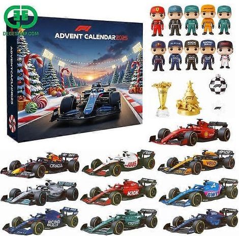 Calendrier de l'Avent Formule 1 - Décoration de sapin de Noël (boîte surprise)