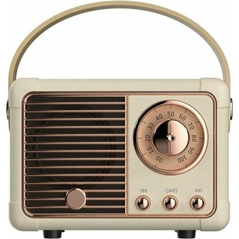 Enceinte Bluetooth rétro, radio FM vintage au style classique, volume élevé, connexion Bluetooth 5.0 sans fil, compatible carte TF (verte) (1/5)