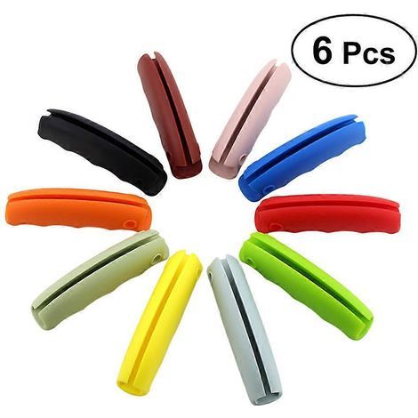 6er-Set multifunktionale Silikon-Einkaufstaschen mit Tragegriff und automatischem Daumenverschluss für den einfachen und schnellen Transport Ihrer Einkäufe nach Hause. – 9,20 x 2,50 x 2,00 cm (1/3)