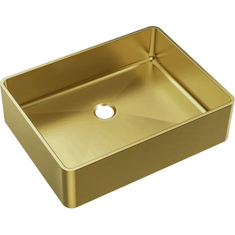 Essebagno Vasqueàposer 48x37 Luisa en inox or brossé (1/4)