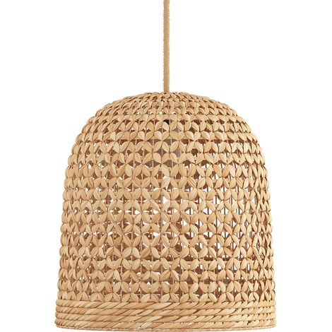 Rattan-Deckenlampe - Boho Bali Design Pendelleuchte - 30cm- Rava Naturfarben