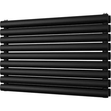 Omeara Axis - Black Horizontal Radiator H522mm x W800mm Double Panel