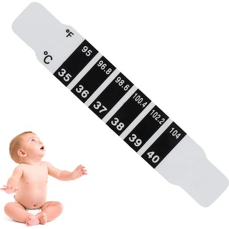 Bandes de Thermomètre à Lecture Rapide pour Bébé et Enfants - Thermomètre Frontal Réutilisable pour la Fièvre avec Fahrenheit et Celsius (1/5)