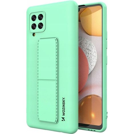 Custodia Wozinsky Kickstand in silicone con supporto per Samsung Galaxy A42 5G, colore menta. (1/5)