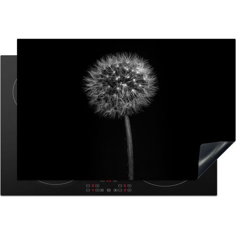 PROTECTION PLAQUE INDUCTION Pissenlit - Noir - Floral - Botanique Cuisine Accessoire 80x52 cm (1/5)