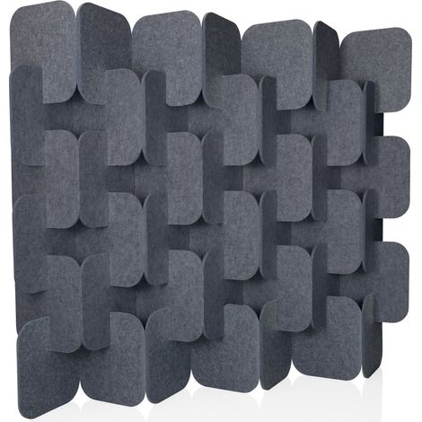 Akustik Stellwand FLEXMIUT PLUG PET 6er Set 163x170x25cm grau hjh OFFICE (1/4)
