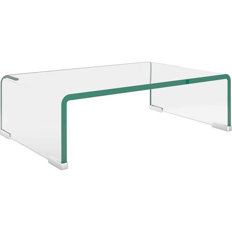 vidaXL Soporte para TV/Elevador monitor cristal claro 40x25x11 cm (1/2)