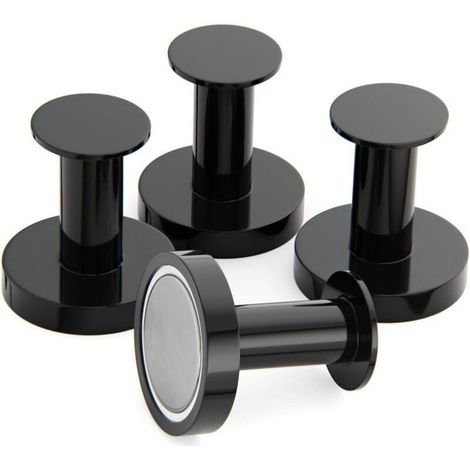 Porte Manteaux Aimantés, patère magnétique, 4 Crochets Muraux Noirs Extrêmement Solides, Porte Manteaux pour Porte avec Aimant en Métal Néodyme Rare, Crochets Porte de Frigo (1/5)