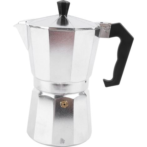 300 ml (10 oz) Aluminium-Mokakanne, 6 Tassen, achteckige Form, tragbar für Zuhause und Büro (1/5)