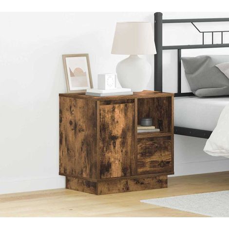 Bedside Cabinet Smoked oak 50 x 34.5 x 50 cm Engineered wood vidaXL
