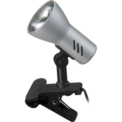 Lampe de chevet, lampe de bureau et lecture, pince à livres, lampe à pince, orientable, interrupteur à câble, couleur titane, 10,8 cm (1/5)