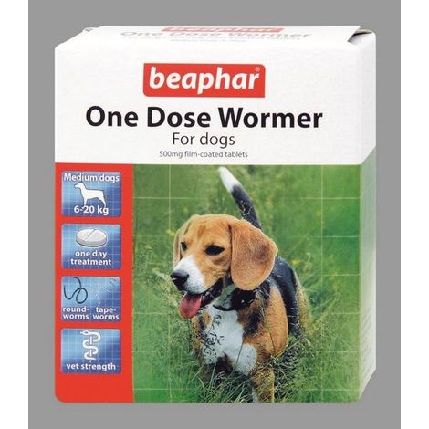 Beaphar Wormer One Dose Dogs Medium Dog 2 Tabs PK6 - 21912 (1/2)