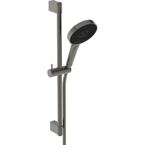 Ideal Standard Idealrain Solos - Set doccetta, asta e flessibile, 3 getti, EcoFlow, Magnetic Grey A7897A5 (1/2)