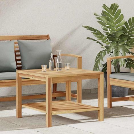 Couchtisch mit Speicher Braun 60 x 60 x 45 cm Massivholz Teak