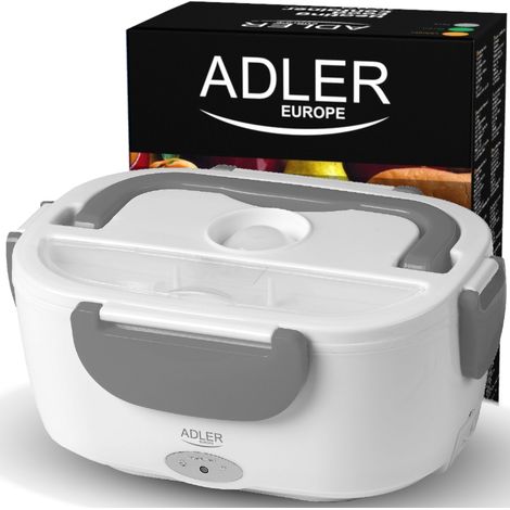 Lunchbox électrique Adler AD 4474 grise, Boite à Repas chauffante 1,1 litre + Cuillère (1/5)