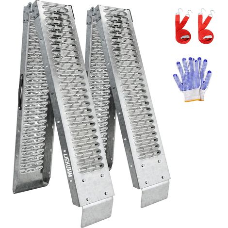 Rampe de Chargement, 210cm Rampe Moto, Capacité 454 kg Rampe de Chargement Pliable, Rampe pour Moto, Scooter, remorque, Van, 2 pièce (1/5)