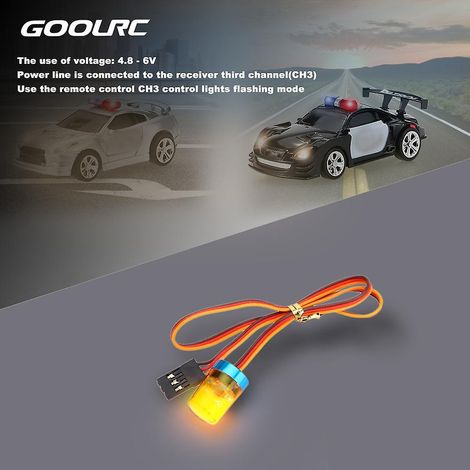 GoolRC AX-510Y Multifunktionale, runde, ultrahelle LED-Polizeileuchte für RC-Polizei und Feuerwehr (1/5)