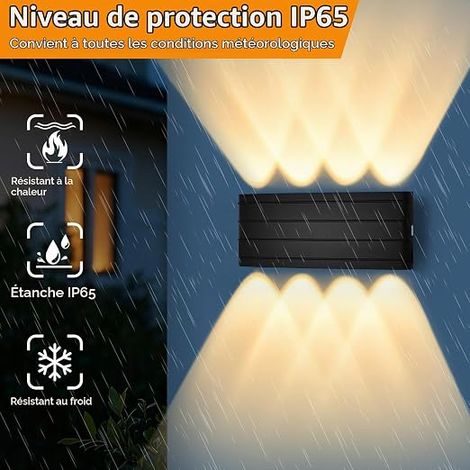 LED Wall Lamp for Indoor/Outdoor 8W 2700K Black (1/4)