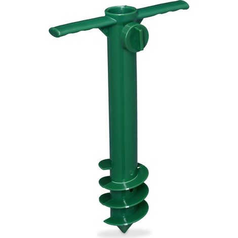 Pied de Parasol et séchoir Parapluie, à Visser, épaisseur Tige 19-32 mm, Camping, Douille à enfoncer, Vert (1/5)