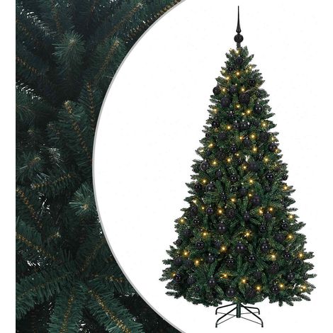 vidaXL Artificial Christmas Tree Dark Green with Bauble 240 cm