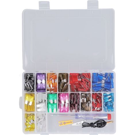 Set de 321 fusibles auto lame avec pince extractrice et stylo testeur électrique pour camions bateaux voitures (1/5)