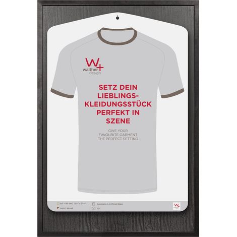 Cadre en Bois pour Maillot de Sport, avec Verre Synthétique, 60 x 90 cm, Noir (1/3)