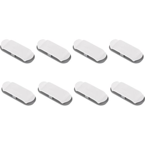 Organisateur de câbles de données ABS USB, enrouleur de câbles adhésif, blanc, lot de 8 (1/5)