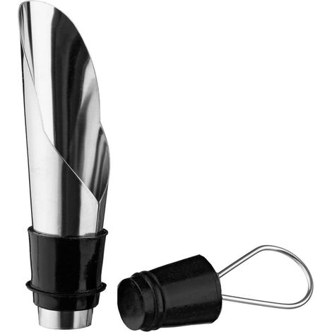 Bouchon verseur vin - SECRET DE GOURMET - Acier inoxydable - Dimensions 8x2.4 cm - Poids 0.045 kg (1/3)