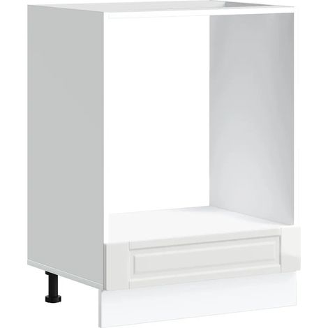 Mueble para horno moderno y compacto con práctico espacio de almacenamiento 60 x 46 x 81,5 cm fabricado en madera de ingeniería blanca brillante 020050304 (1/5)