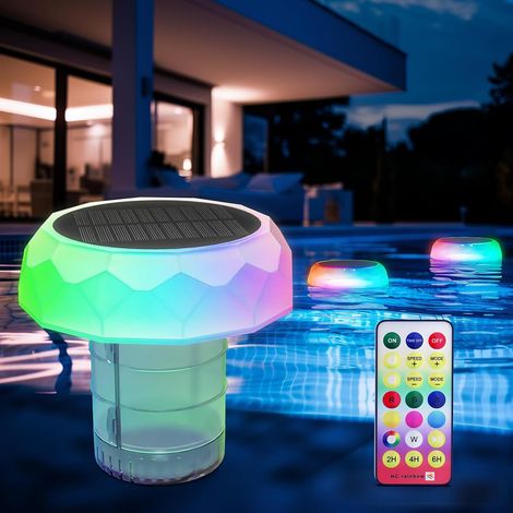 1 lampe solaire pour piscine, lampe LED flottante pour piscine, éclairage de fontaine, lampe décorative pour terrasse (1/5)