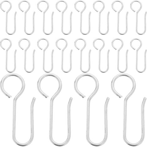 Lot de 30 Crochets de Rideaux en Fer Argenté Forme S pour Fixation Facile, Design Esthétique, pour Décoration de Bureau et Maison (1/5)