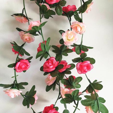 Guirlande de 4 roses artificielles en soie.-AquaForge (1/5)