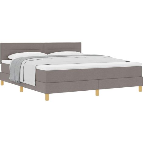 Maison Exclusive - Lit à ressorts avec coussin Taupe 180 x 200 cm tissu (1/5)