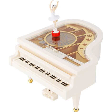 Boîte à musique en forme de piano avec une danseuse de ballet, objet de décoration, boîte à bijoux, jouet pour enfants, cadeau (1/5)