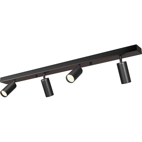 Rail Ceiling Lamp - 4 Adjustable Spotlights - 90CM Black (1/5)