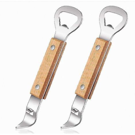 Klassischer Flaschenöffner aus Edelstahl für Bier, Dosenöffner für Kühlschrank, Camping und Reisen (4-teilig)