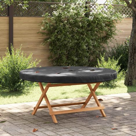 Housse de Table Extérieure 142x142cm Oxford 210D Imperméable Anti-UV - Protection Jardin Terrasse - Noir (1/4)