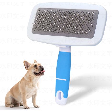 Brosse pour Bouledogue Français — Douce pour la peau et efficace contre la mue — Accessoire indispensable pour votre animal — Bleu