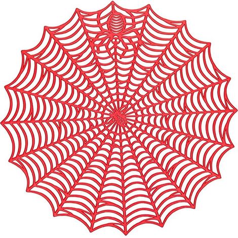 Tapis De Table Halloween - Tapis En Plastique Forme Toile D Araignee - Imperméable Résistant À La Chaleur Et Aux Graisses - Pour Cuisine Bureau Et Fêtes - 38 X 38 Cm - 1 Pièce (1/5)