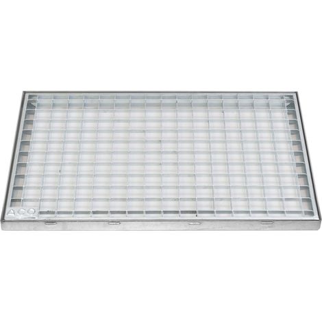 ACO Gitterrost mit Zarge Stahl, verzinkt, 100 x 50 cm, 2 cm hoch Schuhabstreifer (1/4)