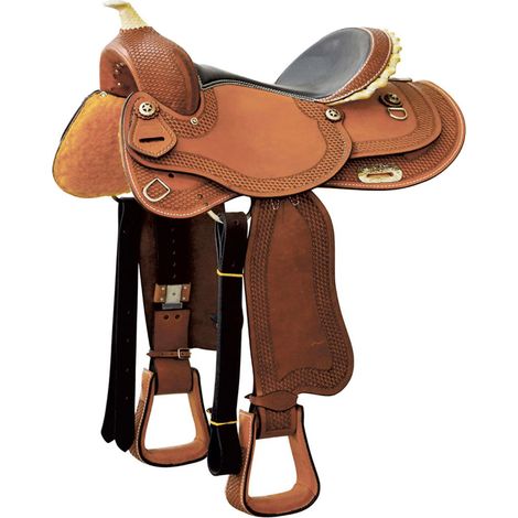 Sella western arabian Denver modello Round con gonna tonda: 16" = 40 cm, Marrone (1/4)