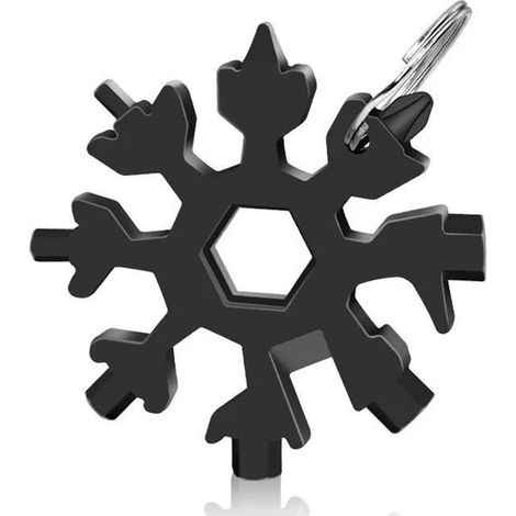 Chiave esagonale multifunzione 18 in 1 a forma di fiocco di neve, colore nero.