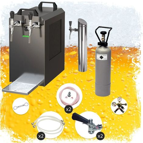 Ensemble complet - Tireuse a biere - STREAM 80 machine a biere, sous le comptoir, pompe a biere 2 lignes, 90 litres/h, professionnelle, KEG: Type S KEG 2: Type S (1/5)