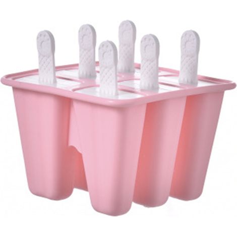 Moule À Glace - Silicone Alimentaire - 6 Compartiments - Poignée Intégrée - Dimensions 14,2 × 12,3 × 9 cm - Vert Rose Bleu (1/5)