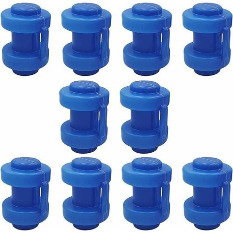 Capuchons Poteau Trampoline, 10 Pièces Trampoline Embout, Capuchons Pôle Trampoline, Capuchon D'Trampoline, pour Embout Poteau à Crochet Filet Filet de Sécurité Pièce de Rechange(Bleu) (1/5)