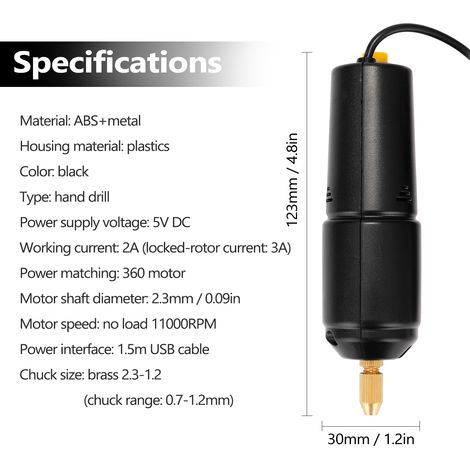 Mini-tragbare elektrische Bohrmaschine Z-U36, 5V USB-Stanzpresse, kleines Schleifwerkzeug für die Schmuckherstellung, Perlen und Harz. (1/3)